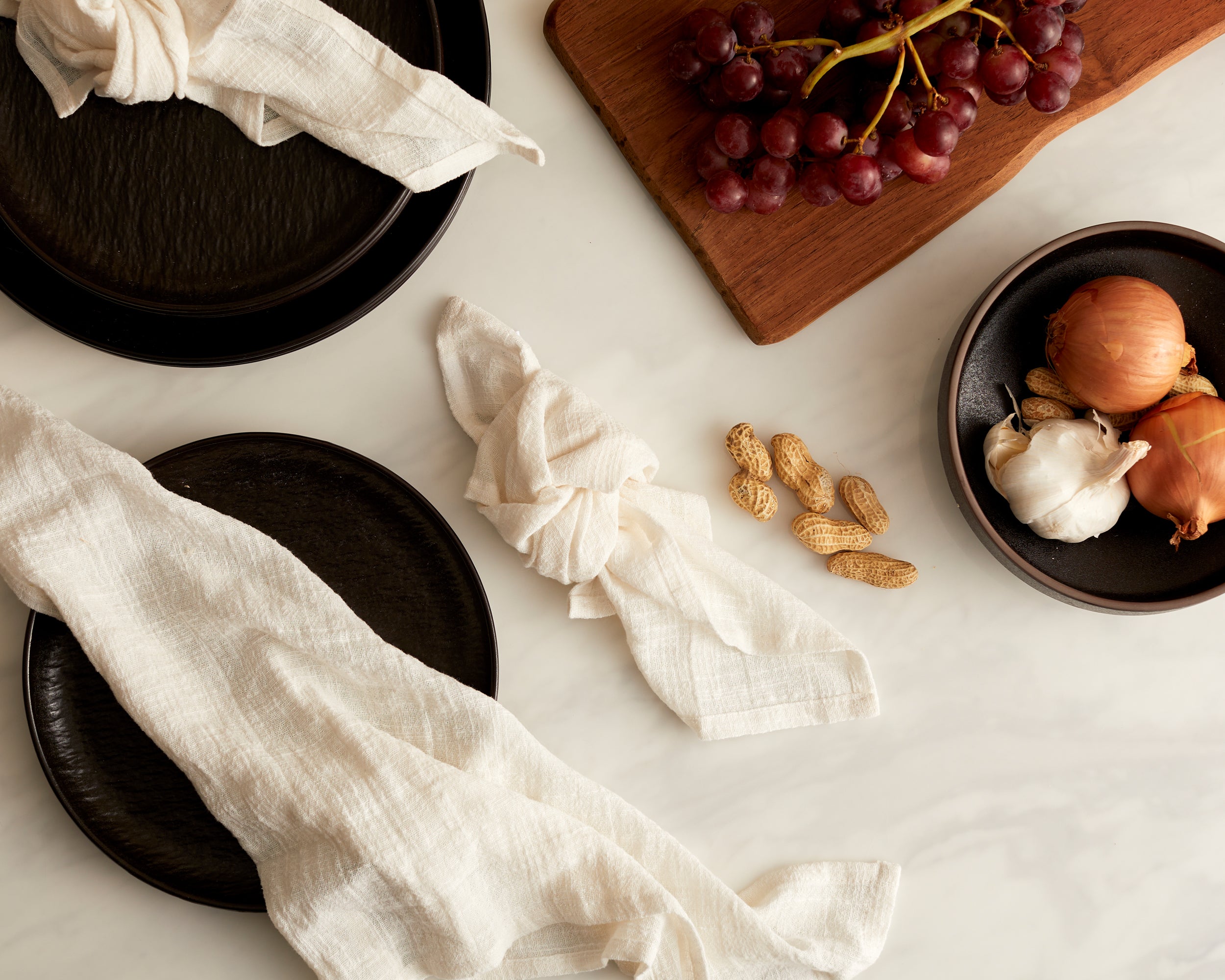 White Rustic Cotton Gauze Table Napkins from What a Host Home Decor
